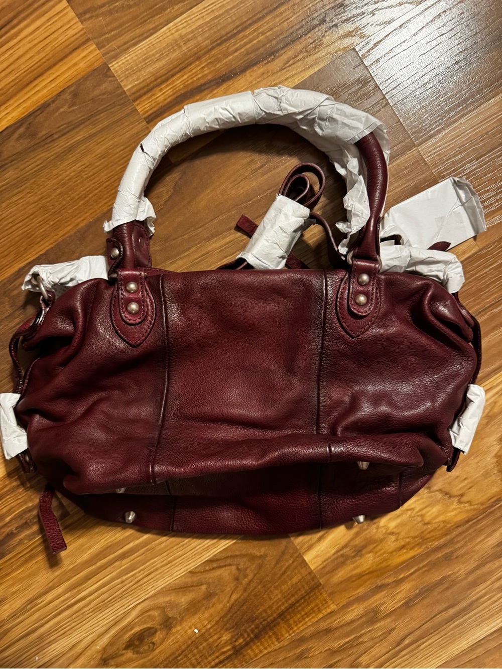 🚨 RARE!! ONLY 1 AVAILABLE Free People Baby Emerson RED ROCK  Leather Satchel - Picture 5 of 7
